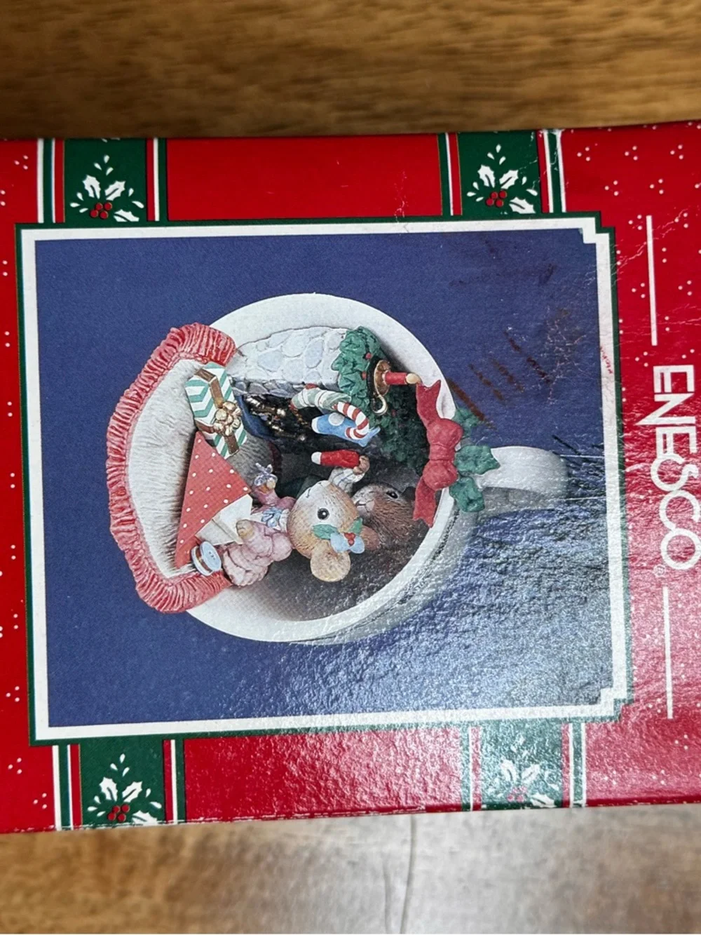 Enesco Holiday Small Pets Figurine in Red, Green, Pink, Gold and Blue